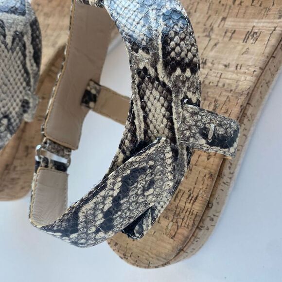 New PELLE MODA PILAR Platform Size 8.5 Snakeskin Straps Sandals NWOB - Picture 8 of 13